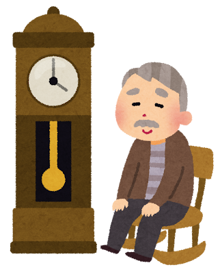 大きな古時計とおじいさんのイラスト