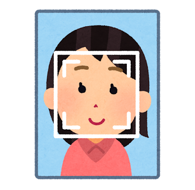 スマホの顔認証のイラスト