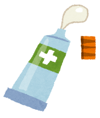 チューブの塗り薬のイラスト