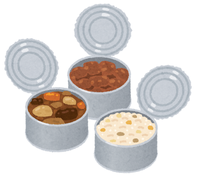 缶詰に入った食事のイラスト
