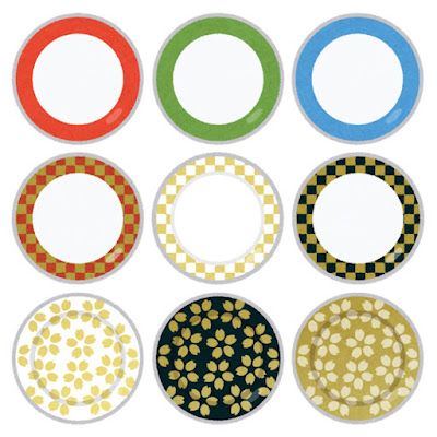 いろいろな回転寿司の皿のイラスト