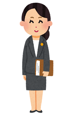 書類を持つ女性の弁護士のイラスト