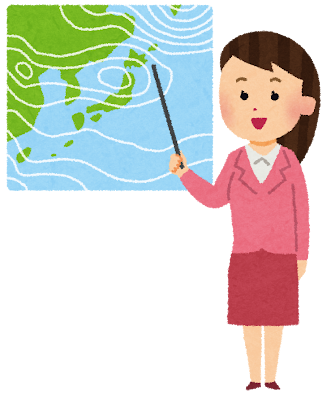 天気予報を伝える女性のイラスト