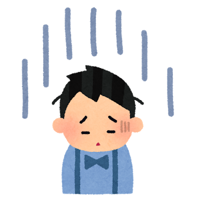 がっかりしている男性のイラスト