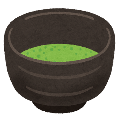 抹茶の入った茶わんのイラスト